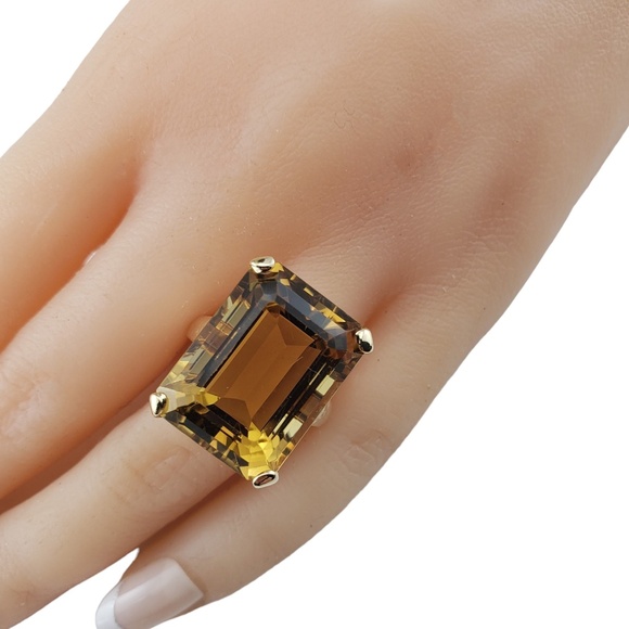 14 Karat Yellow Gold Citrine Quartz Ring Size 6.25 JAGi Certified #15727 - Picture 8 of 9